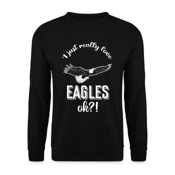Eagle Falcon Hawk Fauconnerie Oiseaux de proie Oiseaux - Sweat-shirt Unisexe - noir - Devant - Alina (178cm) & Michal (187cm)