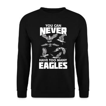 Eagle Falcon Oiseaux Fauconnerie Faune - Sweat-shirt Unisexe - noir - Devant - Alina (178cm) & Michal (187cm)
