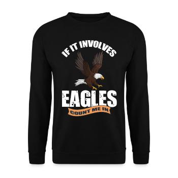 Steinadler Falknerei Adler Falke Wildtiere - Unisex Pullover - Schwarz - Vorne - Alina (178cm) & Michal (187cm)