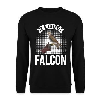 I love Falcon eagle falconry bird - Unisex Sweatshirt - black - Front - Alina (178cm) & Michal (187cm)
