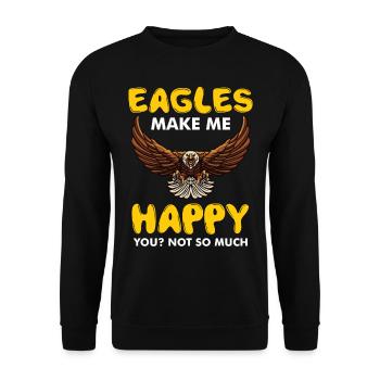 Adler Vogel Glück Vogelkunde Falknerei - Unisex Pullover - Schwarz - Vorne - Alina (178cm) & Michal (187cm)