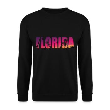 Florida Palmen Strand Sonne Miami - Unisex Pullover - Schwarz - Vorne - Alina (178cm) & Michal (187cm)