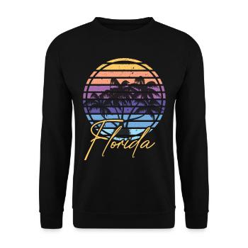 Florida Palmen Miami Strand Sonne Meer - Unisex Pullover - Schwarz - Vorne - Alina (178cm) & Michal (187cm)