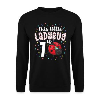 This Little Ladybug Is 7 Years Old 7th Birthday - Unisex Sweatshirt - black - Front - Alina (178cm) & Michal (187cm)