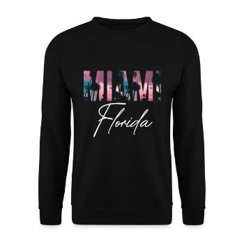 Miami Palms Florida Miami Beach Sun - Unisex Sweatshirt - black - Front - Alina (178cm) & Michal (187cm)