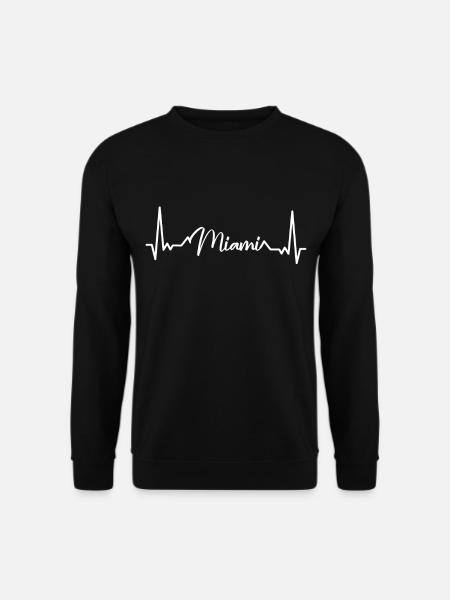 Miami Herzschlag Palmen Sonne Florida - Unisex Pullover - Schwarz