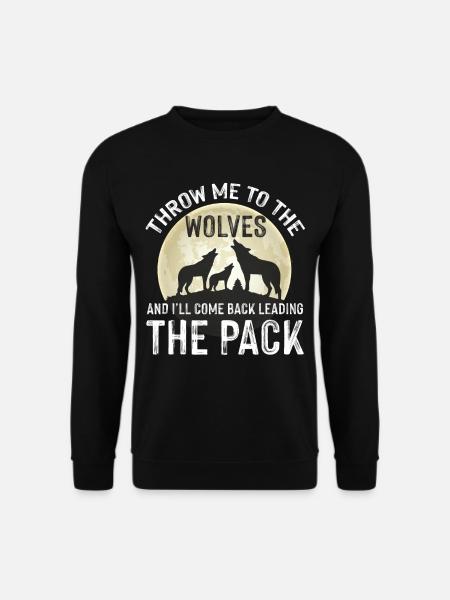 Alpha Wolf Wildhund Wolfsrudel Vollmond - Unisex Pullover - Schwarz