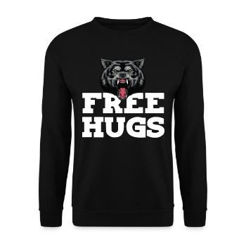Wolf Embrace Wild Dog Full Moon Wolf Pack - Sweat-shirt Unisexe - noir - Devant - Alina (178cm) & Michal (187cm)
