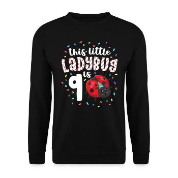 This Little Ladybug Is 9 Years Old 9th Birthday - Unisex Sweatshirt - black - Front - Alina (178cm) & Michal (187cm)