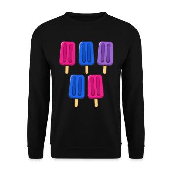 Bisexual Eis am Stiel 4. Juli Bisex Bi Subtle - Unisex Pullover - Schwarz - Vorne - Alina (178cm) & Michal (187cm)