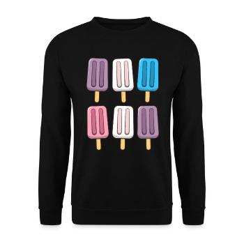 Intersex Flag Popsicles 4th of July Subtle Pride - Unisex Sweatshirt - black - Front - Alina (178cm) & Michal (187cm)