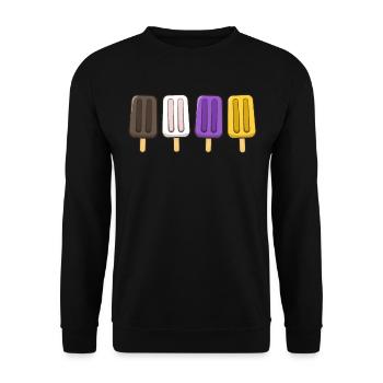 Gender Nonbinary Popsicles 4th of July Subtle - Unisex Sweatshirt - black - Front - Alina (178cm) & Michal (187cm)