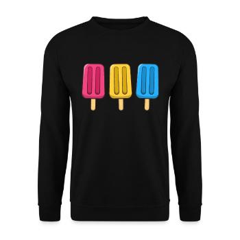 Pansexual Popsicles 4th of July Pan Subtle Pride - Unisex Sweatshirt - black - Front - Alina (178cm) & Michal (187cm)