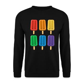 LGBT Flag Eis am Stiel 4. Juli Gay Subtle Pride - Unisex Pullover - Schwarz - Vorne - Alina (178cm) & Michal (187cm)