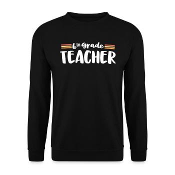 Enseignant rétro de 6e année Sixième Matching 70s Retour - Sweat-shirt Unisexe - noir - Devant - Alina (178cm) & Michal (187cm)