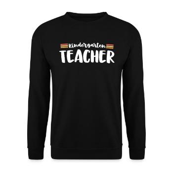 Retro Kindergarten Teacher Kinder Crew 70s Retour - Sweat-shirt Unisexe - noir - Devant - Alina (178cm) & Michal (187cm)