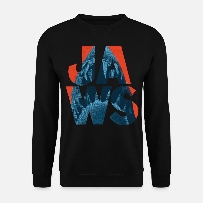 Der Weiße Hai Jaws Logo Mit Haigebiss - Unisex Pullover - Schwarz
