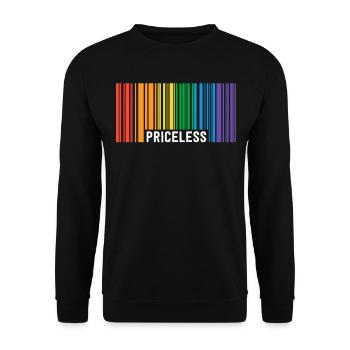 Inestimable LGBT Barcode Pride Gay Lesbienne Subtile - Sweat-shirt Unisexe - noir - Devant - Alina (178cm) & Michal (187cm)