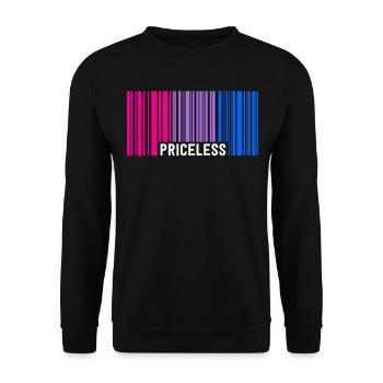Inestimable Bisexual Pride Code à barres Subtil Bi Flag - Sweat-shirt Unisexe - noir - Devant - Alina (178cm) & Michal (187cm)