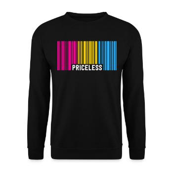 Inestimable Pansexual Pride Barcode Subtil Pan - Sweat-shirt Unisexe - noir - Devant - Alina (178cm) & Michal (187cm)