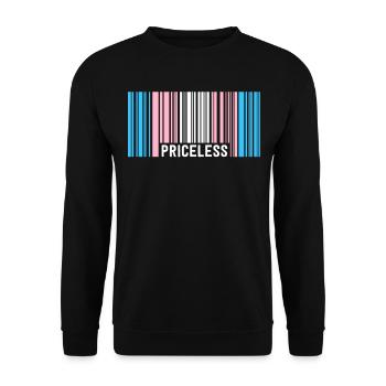 Inestimable Trans Pride Code-barres Transgenre subtil - Sweat-shirt Unisexe - noir - Devant - Alina (178cm) & Michal (187cm)