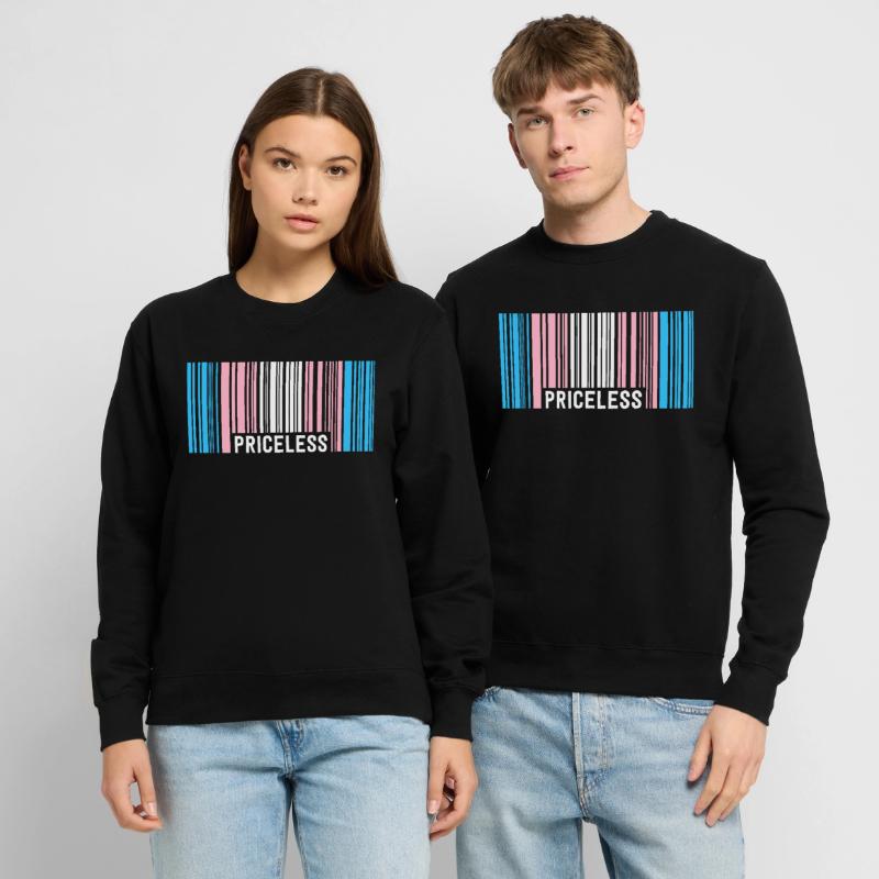 Priceless Trans Pride Barcode Subtle Transgender Unisex Sweatshirt