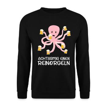 Achtarmig einen Reinorgeln Bier Party Mallorca - Unisex Pullover - Schwarz - Vorne - Alina (178cm) & Michal (187cm)