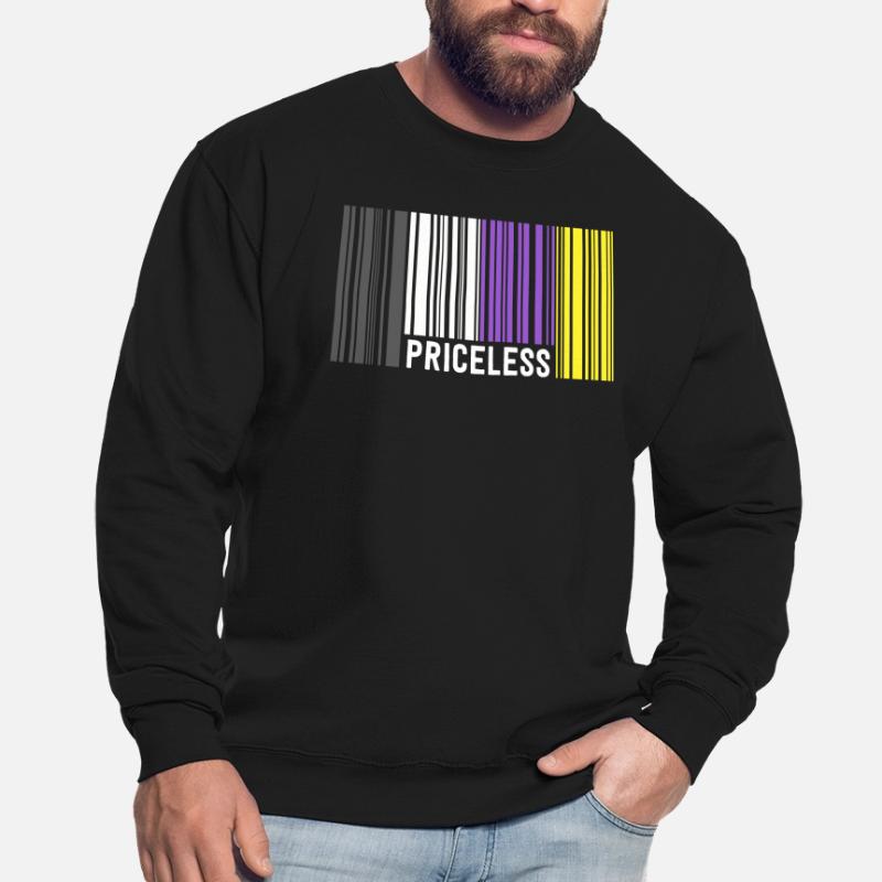 Priceless Gender Nonbinary Pride Barcode Discreet Unisex Sweatshirt