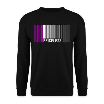 Inestimable Asexual Pride Code à barres Subtle Ace Flag - Sweat-shirt Unisexe - noir - Devant - Alina (178cm) & Michal (187cm)
