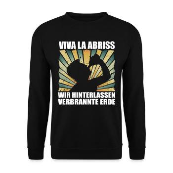 Malle Abriss Bier Party Sauf Fun Spruch - Unisex Pullover - Schwarz - Vorne - Alina (178cm) & Michal (187cm)