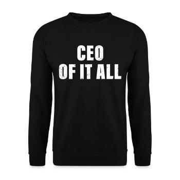 Ceo Of It All Chef Boss Braggart Irony Mama Papa - Unisex Sweatshirt - black - Front - Alina (178cm) & Michal (187cm)