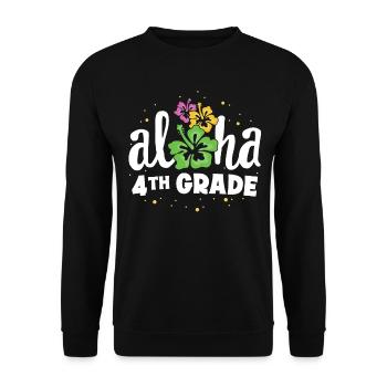 Aloha 4th Grade Fourth Teacher Premier jour Retour à - Sweat-shirt Unisexe - noir - Devant - Alina (178cm) & Michal (187cm)