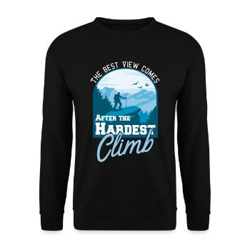 The Best View Comes After The Hardest Climb - Unisex Sweatshirt - black - Front - Alina (178cm) & Michal (187cm)