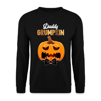 Daddy Grumpkin Halloween Pumpkin Family Outfit - Unisex Sweatshirt - black - Front - Alina (178cm) & Michal (187cm)
