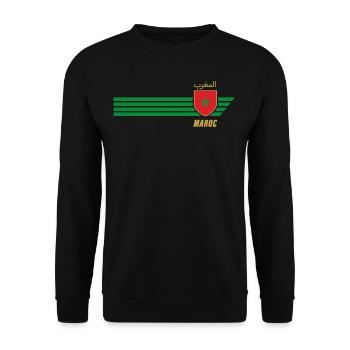Morocco Moroccan Lions Football Fan Jersey - Unisex Sweatshirt - black - Front - Alina (178cm) & Michal (187cm)