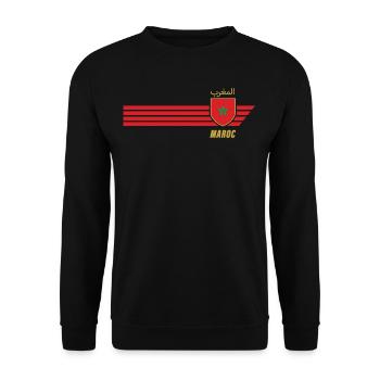 Morocco Moroccan Lions Football Fan Jersey - Unisex Sweatshirt - black - Front - Alina (178cm) & Michal (187cm)