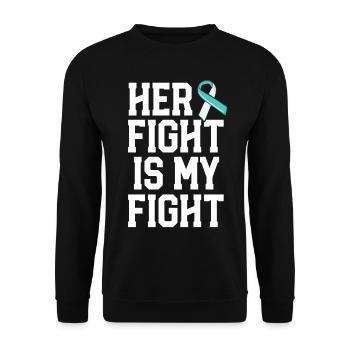 Son combat est mon combat Sensibilisation au cancer du col de l’utérus - Sweat-shirt Unisexe - noir - Devant - Alina (178cm) & Michal (187cm)