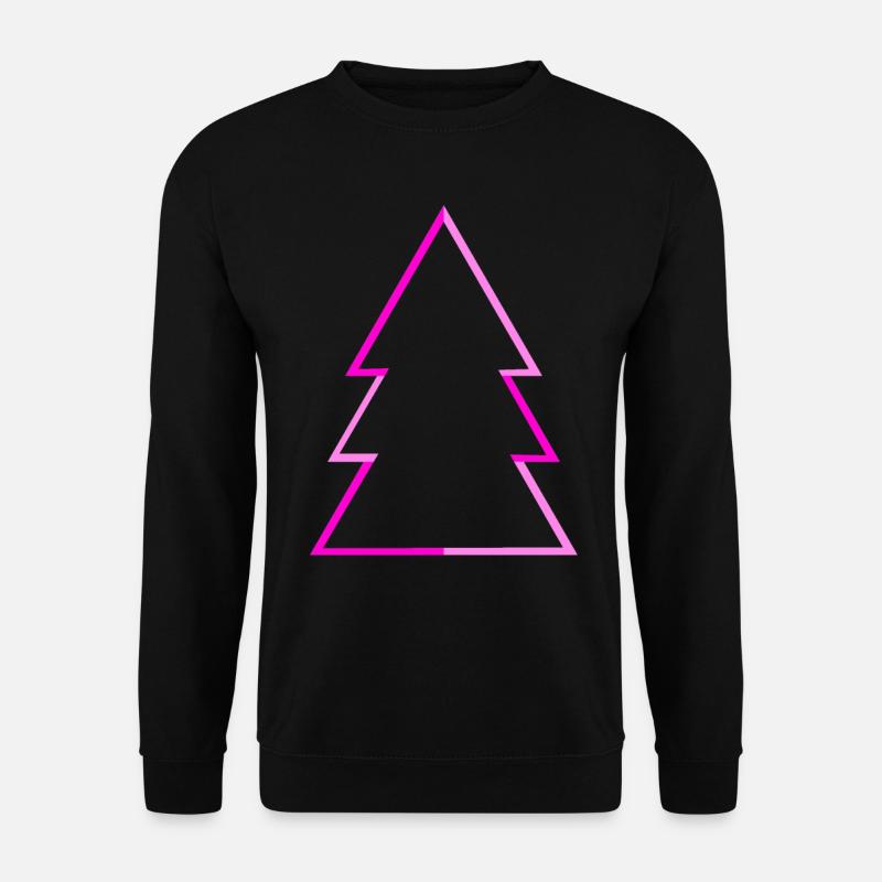Pink Xmas Weihnachtsbaum Minimalismus Christbaum - Unisex Pullover - Schwarz