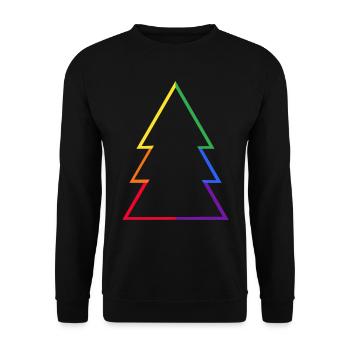 LGBTQ Rainbow Christmas Tree Christmas Tree Xmas - Unisex Sweatshirt - black - Front - Alina (178cm) & Michal (187cm)