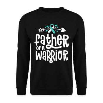Père d’une famille de cancer du col de l’utérus sarcelle guerrière - Sweat-shirt Unisexe - noir - Devant - Alina (178cm) & Michal (187cm)