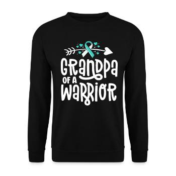 Grand-père d’une famille de guerrier sarcelle cancer du col de l’utérus - Sweat-shirt Unisexe - noir - Devant - Alina (178cm) & Michal (187cm)