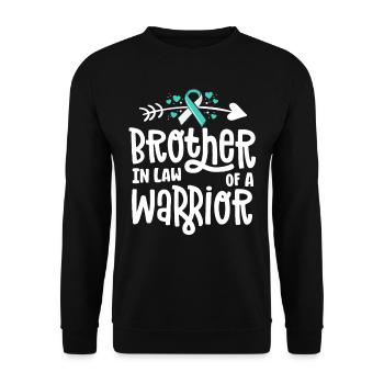 Brother-In-Law Of A Warrior Cervical Cancer - Unisex Sweatshirt - black - Front - Alina (178cm) & Michal (187cm)