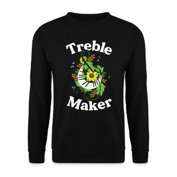 Treble Maker Funny Musician Gift Treble Clef - Unisex Sweatshirt - black - Front - Alina (178cm) & Michal (187cm)