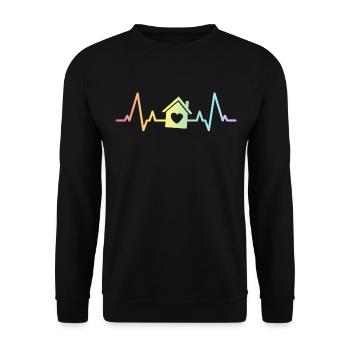 Real Estate Agent Heartbeat Gift Open House Home - Unisex Sweatshirt - black - Front - Alina (178cm) & Michal (187cm)