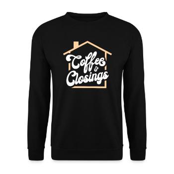 Agent immobilier Cadeau Café Lover Contrat - Sweat-shirt Unisexe - noir - Devant - Alina (178cm) & Michal (187cm)