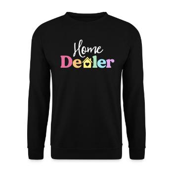 Accueil Concessionnaire Drôle Agent Immobilier Cadeau Ouvert - Sweat-shirt Unisexe - noir - Devant - Alina (178cm) & Michal (187cm)