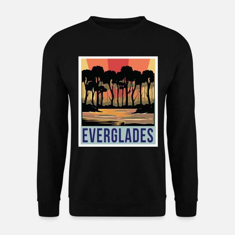 Everglades Sumpfgebiet Nationalpark Florida Andenk - Unisex Pullover - Schwarz