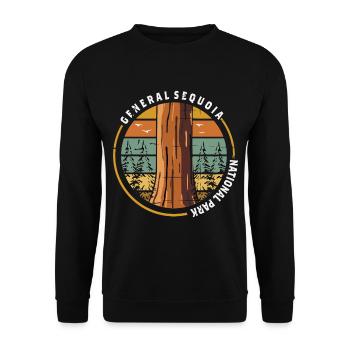 Sequoia National Park Souvenir Hiking Camping Neva - Unisex Sweatshirt - black - Front - Alina (178cm) & Michal (187cm)