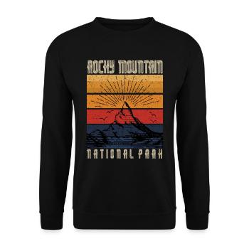 Rocky Mountain Nationalpark Wandern Camping Natur - Unisex Pullover - Schwarz - Vorne - Alina (178cm) & Michal (187cm)