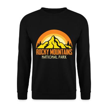 Nationalpark Rocky Mountains Souvenir Wandern Camp - Unisex Pullover - Schwarz - Vorne - Alina (178cm) & Michal (187cm)